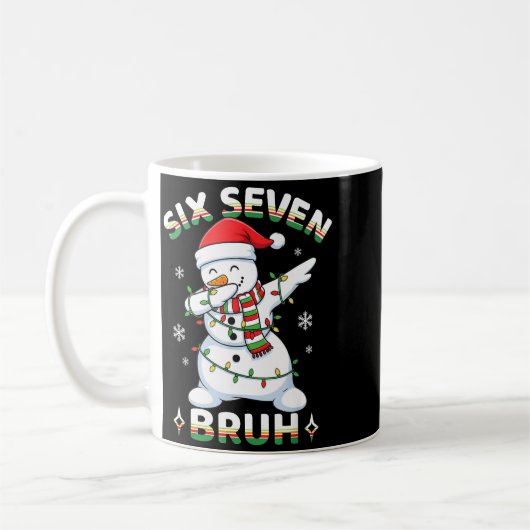 67 Six Seven Bruh Meme Funny Dabbing Snowman Chris Kaffeetasse (Links)