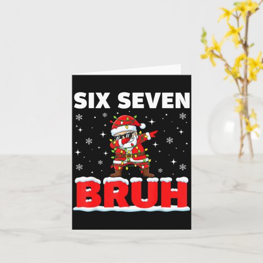 67 Six Seven Bruh Santa Christmas 6 7 Meme Men Wom Karte (Gelbe Blume)