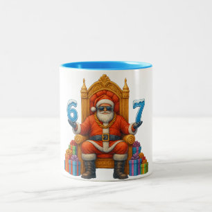 67 Six Seven Bruh Santa Custom - Personalisierter  Zweifarbige Tasse