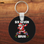 67 Six Seven Bruh Santa Dabbing Christmas Funny 6 Schlüsselanhänger (Vorderseite)
