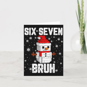67 Six Seven Bruh Schneemann Bausteine Christma Karte