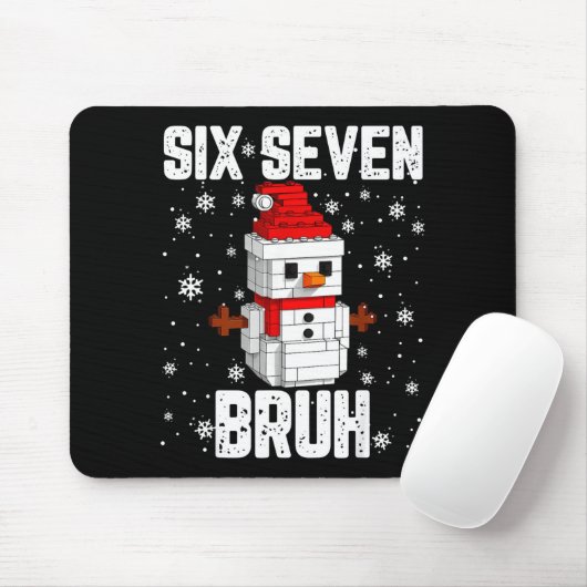 67 Six Seven Bruh Snowman Building Blocks Christma Mousepad (Mit Mouse)