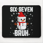 67 Six Seven Bruh Snowman Building Blocks Christma Mousepad (Vorne)