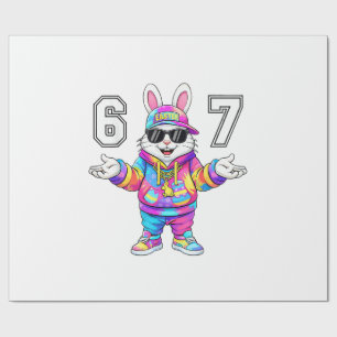 67 Six Seven Bunny Tie Dye Ostertag 67 Meme Männer Geschenkpapier