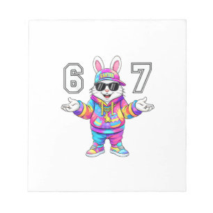 67 Six Seven Bunny Tie Dye Ostertag 67 Meme Männer Notizblock