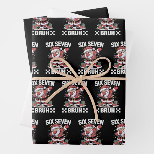 67 Six Seven Burh Funny Christmas 6 7 Meme  Geschenkpapier Set (Beispiel)