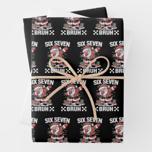 67 Six Seven Burh Lustiges Weihnachten 6 7 Meme  Geschenkpapier Set