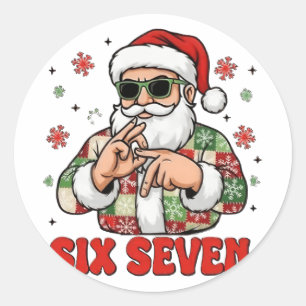 67 Six Seven Burh Lustiges Weihnachten 6 7 Meme Mä Runder Aufkleber