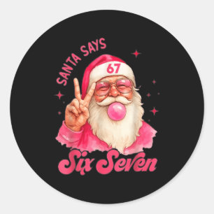 67 Six Seven Burh Lustiges Weihnachten 6 7 Meme Mä Runder Aufkleber
