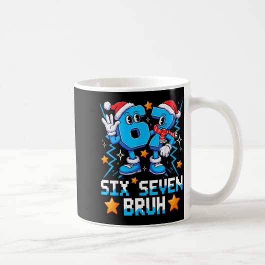67 Six Seven Christmas Bruh Funny Italian Brainrot Kaffeetasse (Rechts)