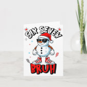 67 Six Seven Christmas Bruh Snowman Funny Kids Boy Karte (Vorderseite)