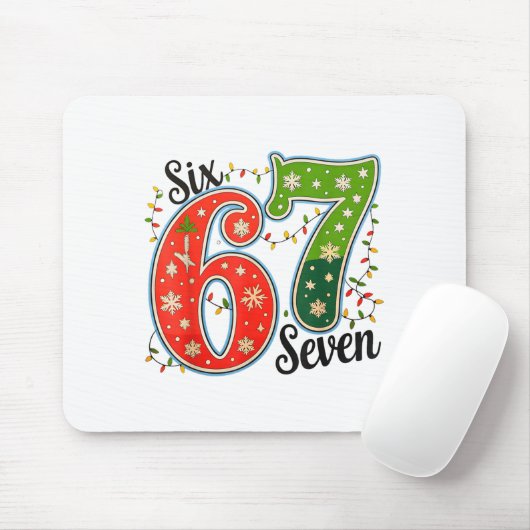 67 Six Seven Christmas Funny Meme 67 Couples Chris Mousepad (Mit Mouse)