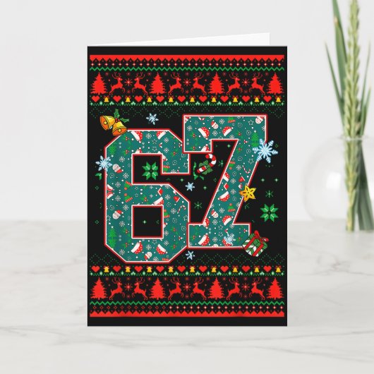 67 Six Seven Christmas Funny Meme Hand 67 Couples Karte (Vorderseite)