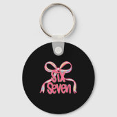 67 Six Seven Coquette Nk Bow Funny 6 7 Meme Girls Schlüsselanhänger (Vorderseite)