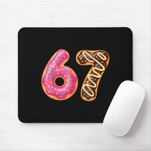 67 Six Seven Donut Meme Funny Sweet Sprinkles  Mousepad (Mit Mouse)