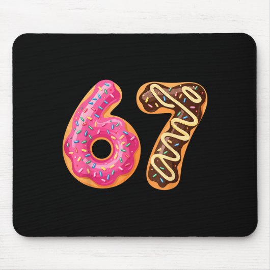 67 Six Seven Donut Meme Funny Sweet Sprinkles Mousepad (Vorne)