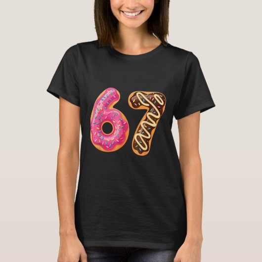 67 Six Seven Donut Meme Funny Sweet Sprinkles T-Shirt (Vorderseite)