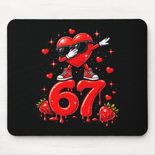 67 Six Seven Eiscreme Meme Lustige Valentinstage Mousepad (Vorne)