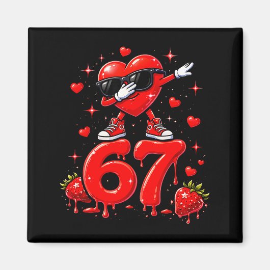 67 Six Seven Eiscreme Meme Lustiger Valentinstag Magnet (Vorne)