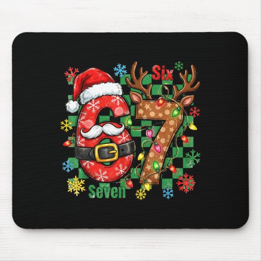 67 Six Seven Funny Christmas 6 7 Meme Joke Boys Gi Mousepad (Vorne)