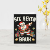 67 Six Seven Funny Christmas 6 7 Meme Santa Dabbin Karte (Gelbe Blume)