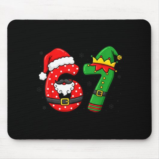 67 Six Seven Funny Christmas 6 7 Meme Xmas Boys Gi Mousepad (Vorne)