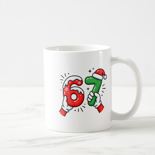 67 Six Seven Funny Christmas 6 7 Meme Xmas Men Wom Kaffeetasse (Rechts)