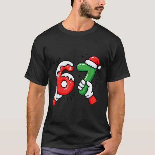 67 Six Seven Funny Christmas 6 7 Meme Xmas Men Wom T-Shirt (Vorderseite)