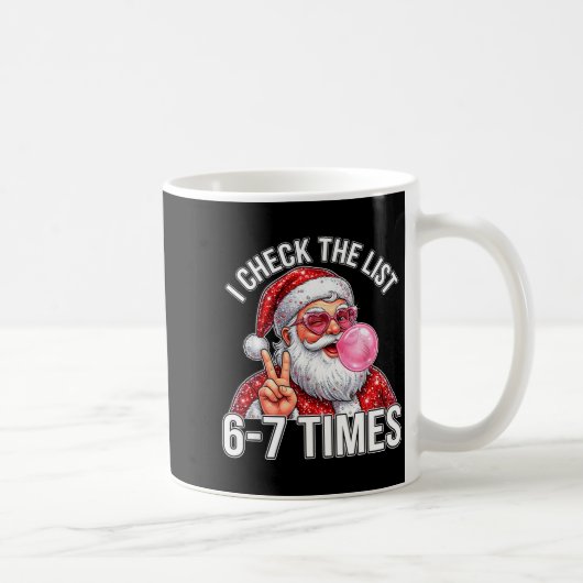 67 Six Seven Funny Christmas 6 7 Santa Meme Men Wo Kaffeetasse (Rechts)