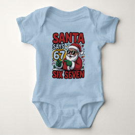 67 Six Seven Funny Christmas Santa Meme Baby Strampler