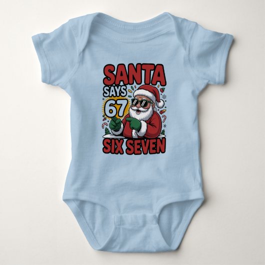 67 Six Seven Funny Christmas Santa Meme Baby Strampler (Vorderseite)