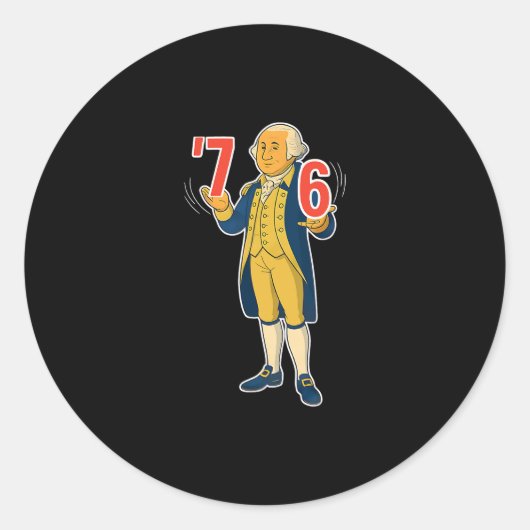 67 Six Seven Funny George Washington Meme Runder Aufkleber (Vorderseite)