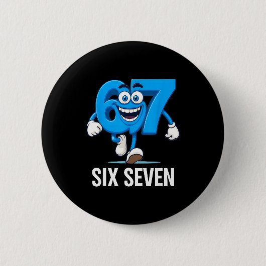 67 Six Seven Funny Italian Brainrot Kids Gaming Vi Button (Vorderseite)