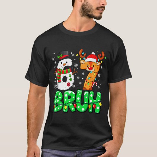 67 Six Seven Funny Snowman Reindeer Bruh 6 7 Meme T-Shirt (Vorderseite)