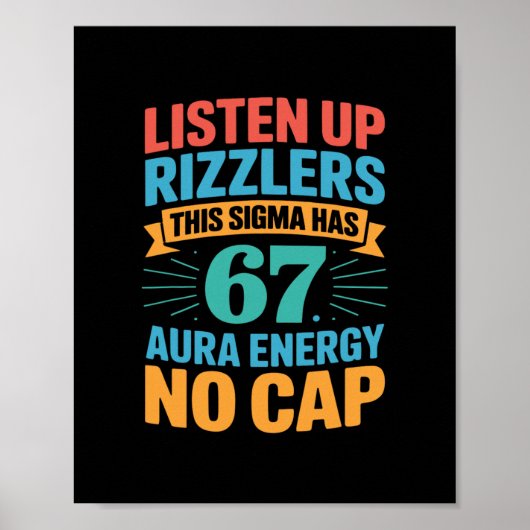 67 Six Seven Get Sendy Meme Design Funny 6 7 Sigma Poster (Vorne)