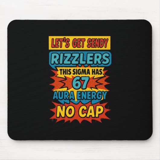67 Six Seven Get Sendy Meme Design Lustig 6 7 Sigm Mousepad (Vorne)