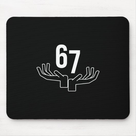 67 Six Seven Hand Gesture Meme  Mousepad (Vorne)