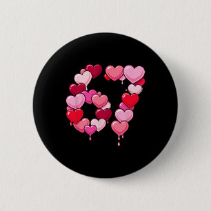 67 Six Seven Hearts Valentinstag Gen Alpha Hirnver Button