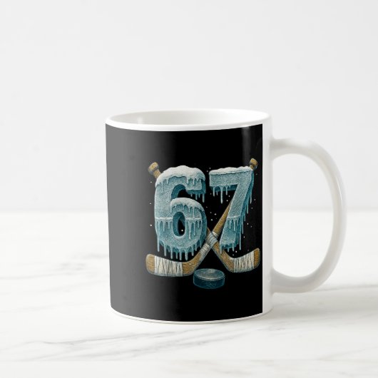 67 Six Seven Hockey Drip Number Funny 6 7 Meme Kaffeetasse (Rechts)