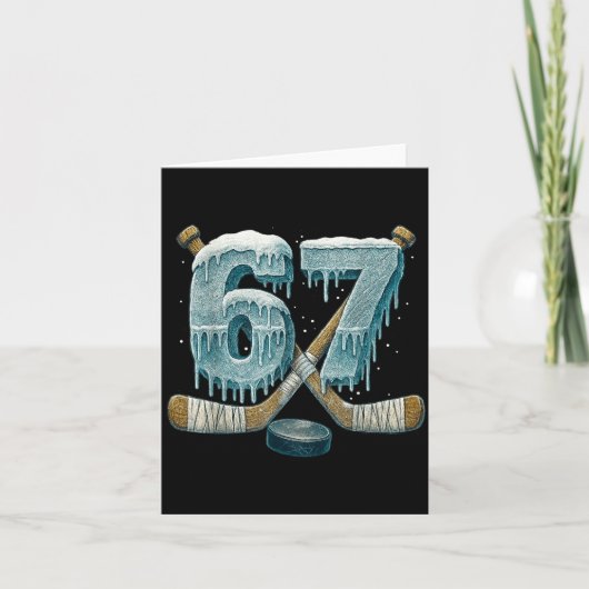 67 Six Seven Hockey Drip Number Funny 6 7 Meme Karte (Vorderseite)