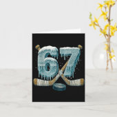 67 Six Seven Hockey Drip Number Funny 6 7 Meme Karte (Gelbe Blume)