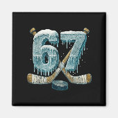 67 Six Seven Hockey Drip Number Funny 6 7 Meme  Magnet (Vorne)