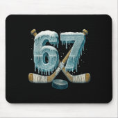 67 Six Seven Hockey Drip Number Funny 6 7 Meme  Mousepad (Vorne)
