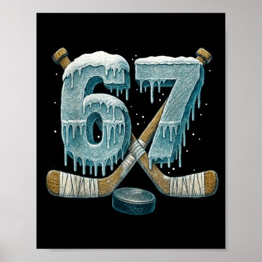67 Six Seven Hockey Drip Nummer Lustig 6 7 Meme  Poster (Vorne)