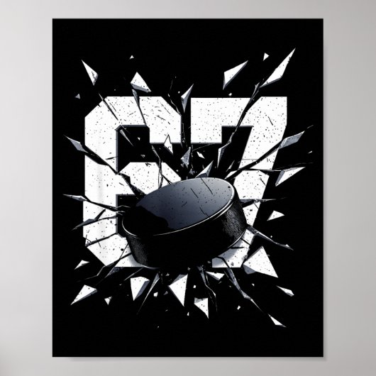 67 Six Seven Hockey Gen Alpha Brainfäule Meme Poster (Vorne)