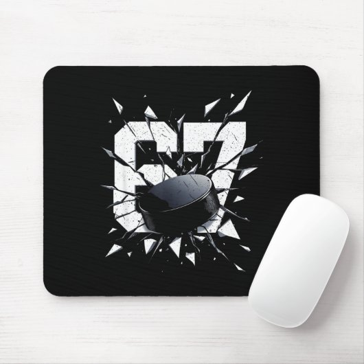 67 Six Seven Hockey Gen Alpha Brainrot Meme Mousepad (Mit Mouse)