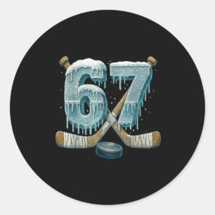 67 Six Seven Hockey Tropfnummer Lustig 6 7 Meme Runder Aufkleber