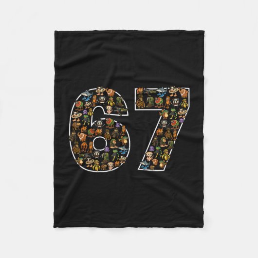 67 Six Seven Italienischer Brainrot Gen Alpha Meme Fleecedecke (Vorderseite)