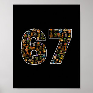 67 Six Seven Italienischer Brainrot Gen Alpha Meme Poster