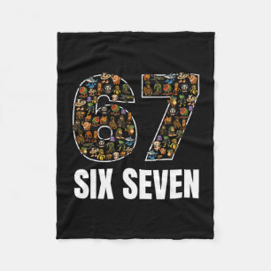67 Six Seven italienischer Brainrot Gen Alpha Slan Fleecedecke